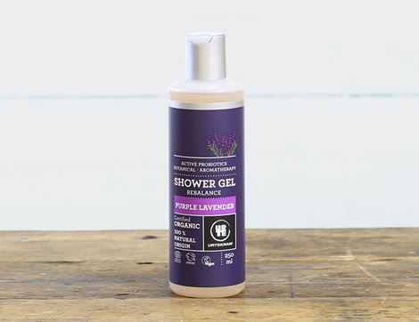 organic purple lavender shower gel urtekram