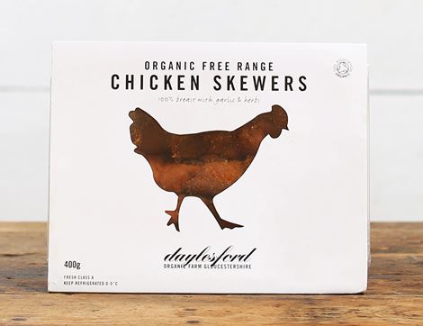 Chicken Skewers with Garlic & Herbs, Organic, Daylesford (400g)