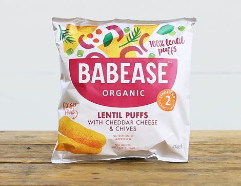 Lentil Puffs, Cheese & Chive, Stage 2, Organic, Babease (20g)
