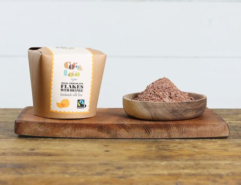 Milk Chocolate & Orange Drinking Flakes, Organic, Cocoa Loco (200g)