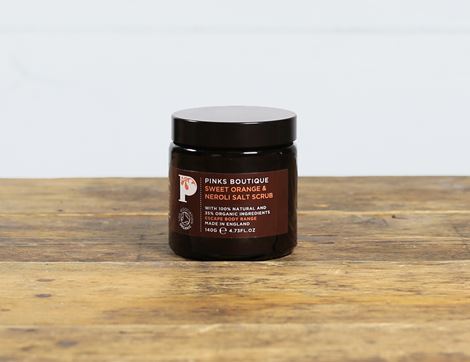 organic sweet orange and neroli body salt scrub pinks boutique