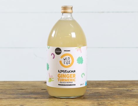 organic ginger and turmeric kombucha wild fizz