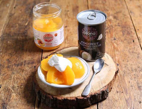 Peach Halves, in Rice Syrup, Organic, Biona (550g)