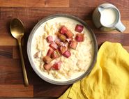 Vanilla Rice Pudding with Poached Rhubarb